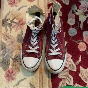 Maroon High Top Converse